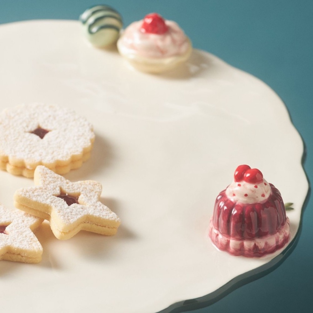 Anthropologie X Holifaye 3d Christmas pastry cake stand
